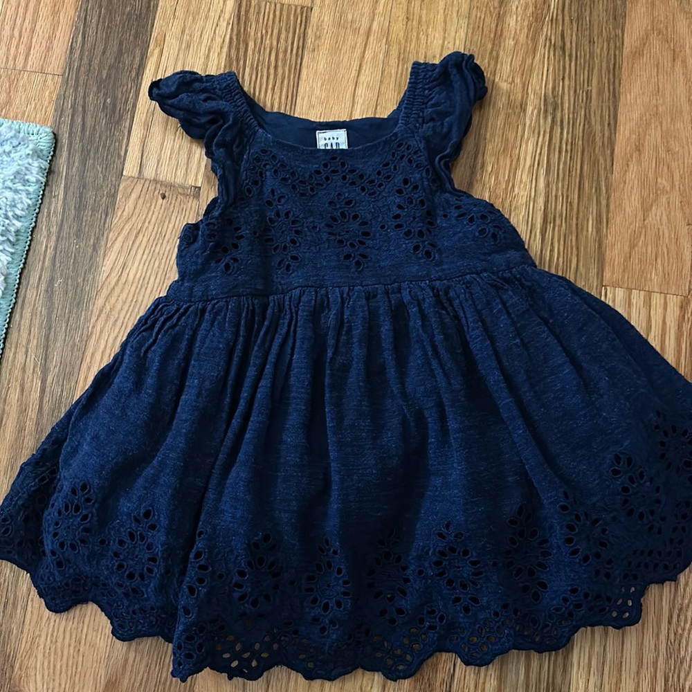Navy eyelet dress